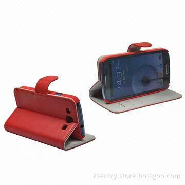 Horn Stand Leather Cases/Flip Case for iPhone 5/Samsung Galaxy S3 i9300 Note 2 Accessories